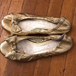 Jeffery Campbell gold ballet flats